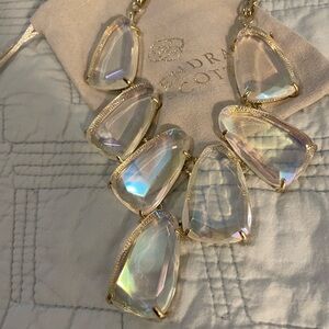 Kendra Scott Iridescent Glass Statement Necklace - Gold Tones
